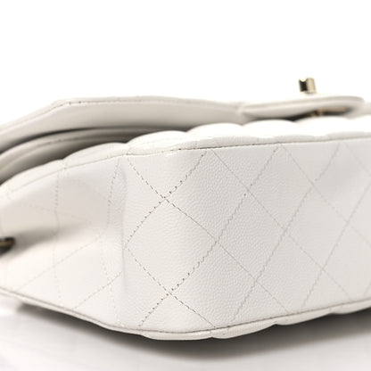 Chanel Caviar Quilted Medium Double Flap White 9 of 11