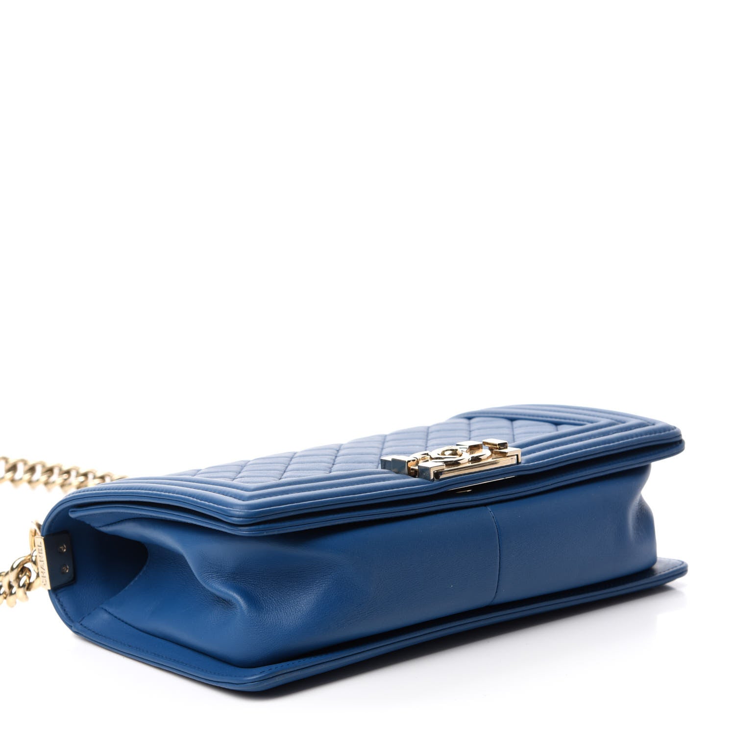 Chanel Calfskin Quilted Medium Boy Flap Blue 4 of 12