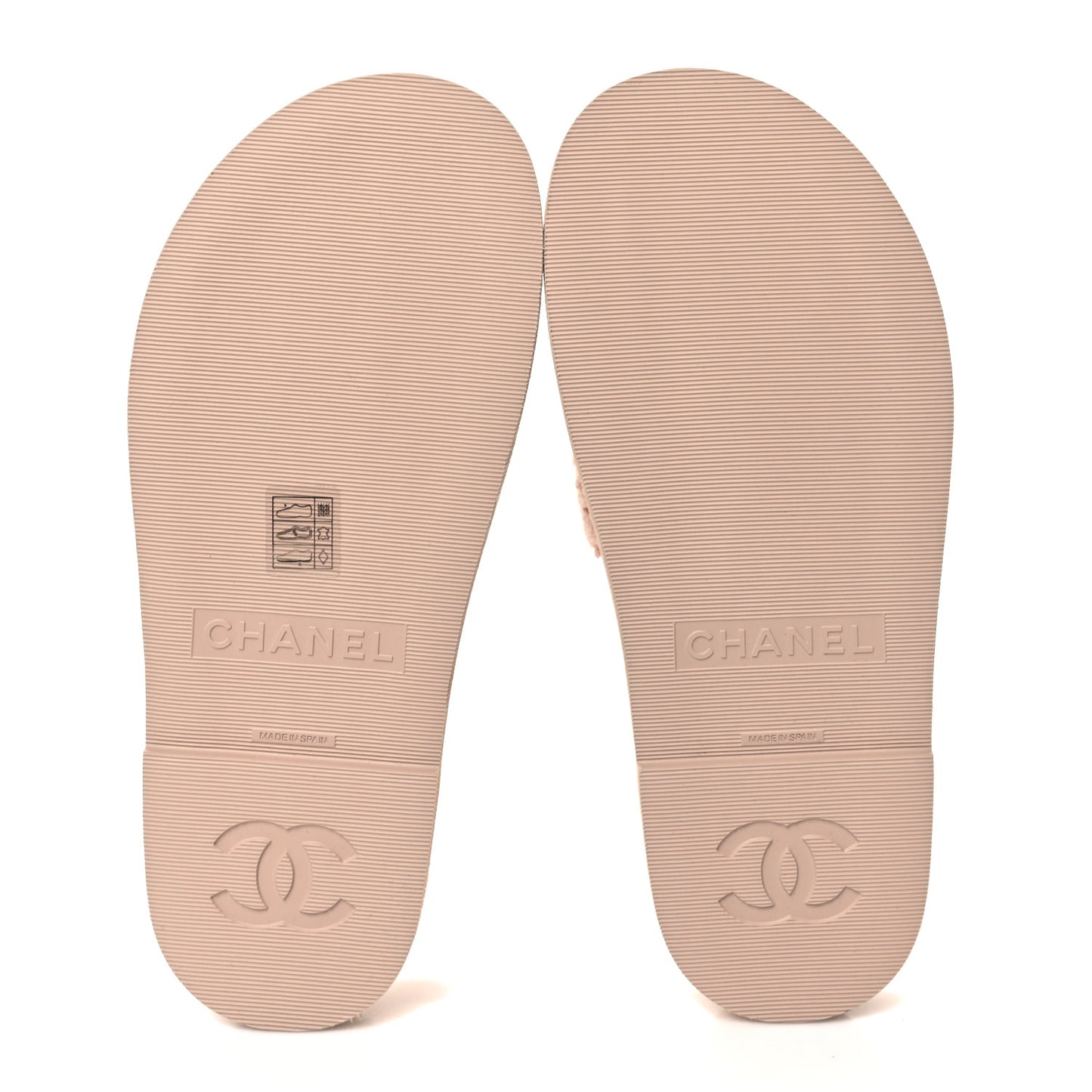 Fabric Pearl Cork CC Slip On Sandals 37 Pink