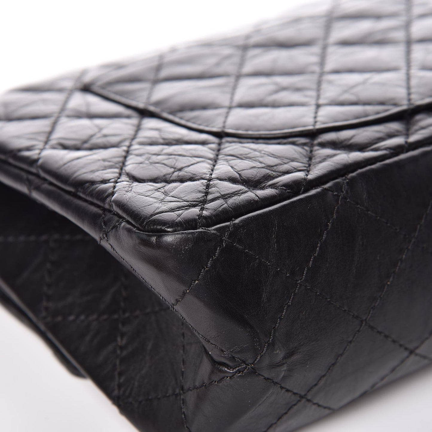 Aged Calfskin Quilted 2.55 Reissue 226 Flap Black