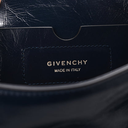 Givenchy Creased Patent Calfskin Medium ID Flap Navy Blue 6 of 9
