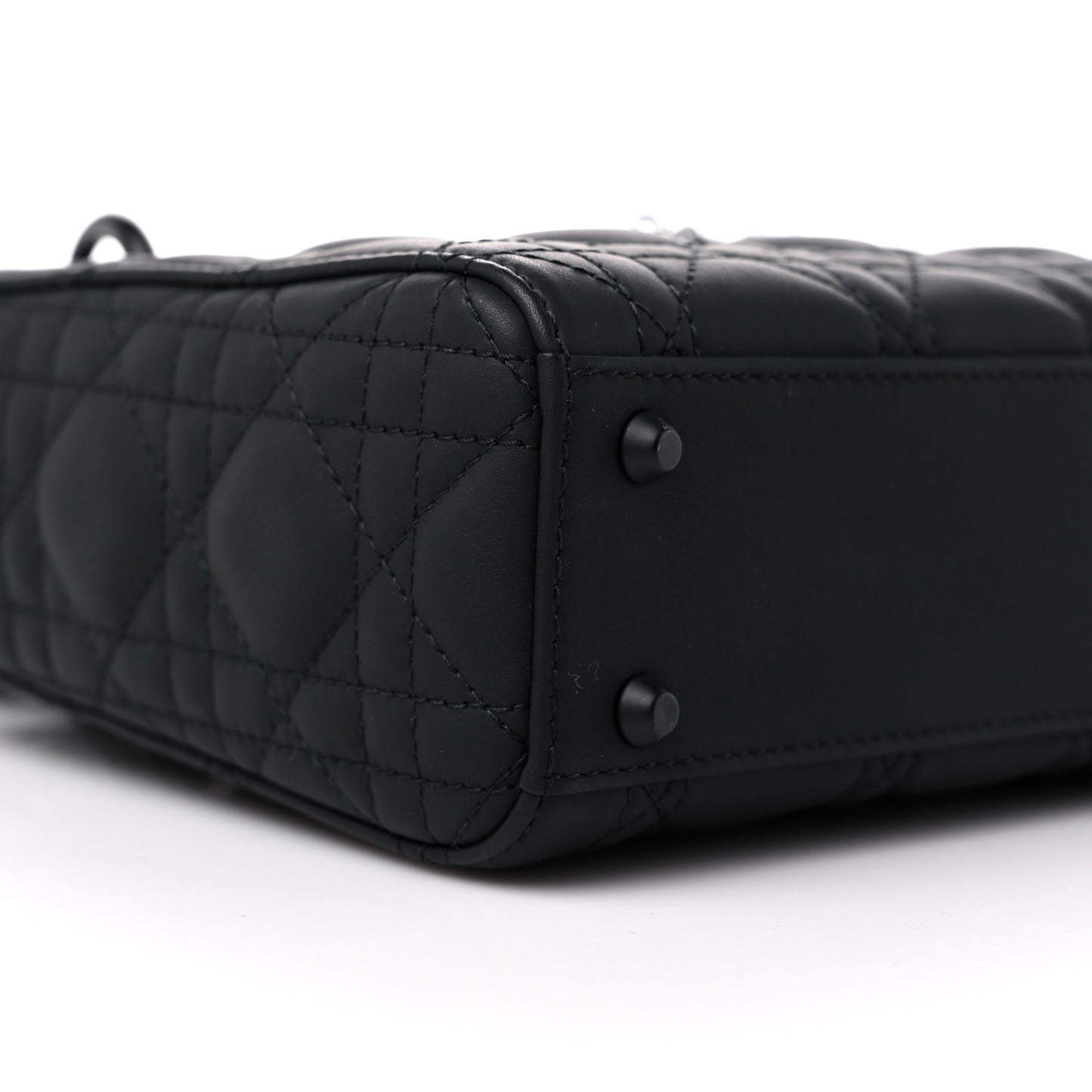 Ultra Matte Calfskin Cannage Mini Lady Dior Black