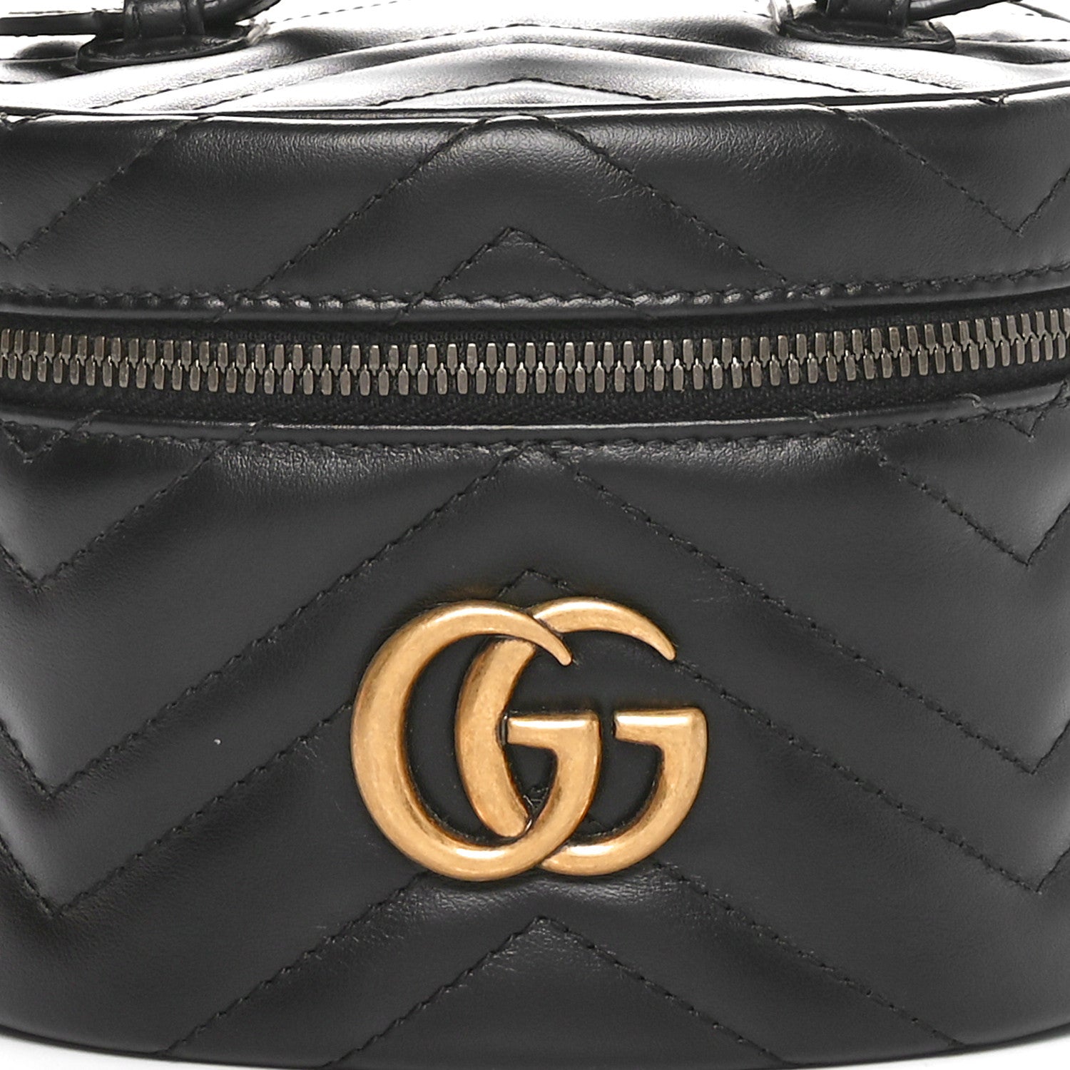 Gucci Calfskin Matelasse GG Marmont Vanity Cosmetic Case Black 8 of 11