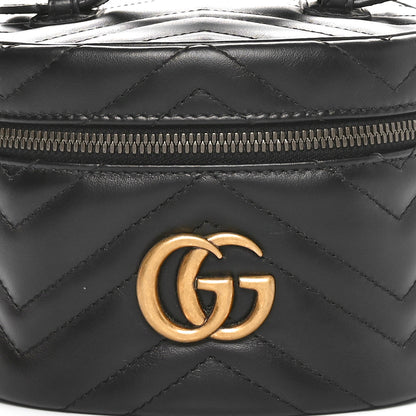 Gucci Calfskin Matelasse GG Marmont Vanity Cosmetic Case Black 8 of 11