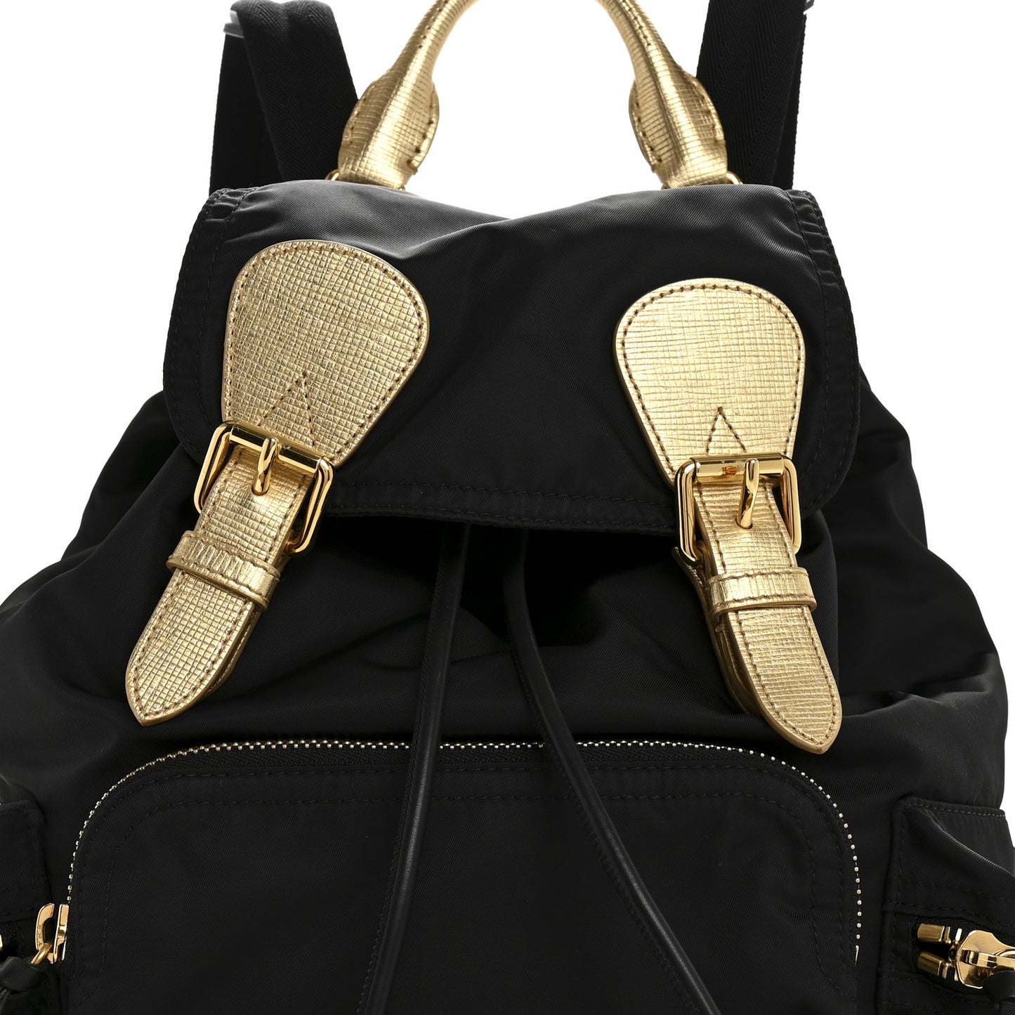 Nylon Medium Rucksack Runway Backpack Black Gold
