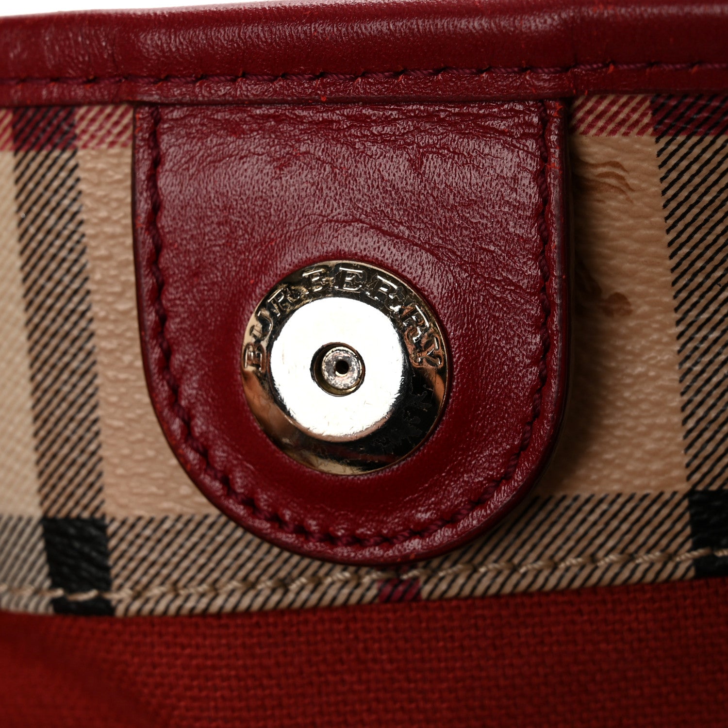 Burberry Haymarket Check Small Canterbury Tote Red 6 of 14
