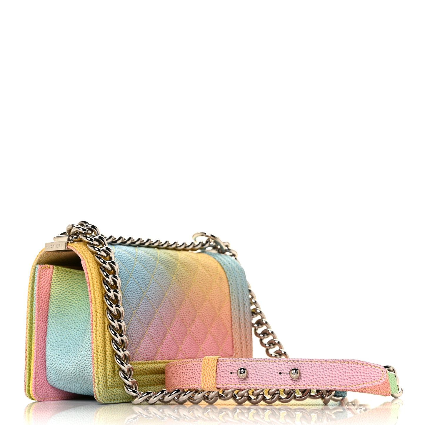 Caviar Quilted Small Cuba Rainbow Boy Flap Multicolor