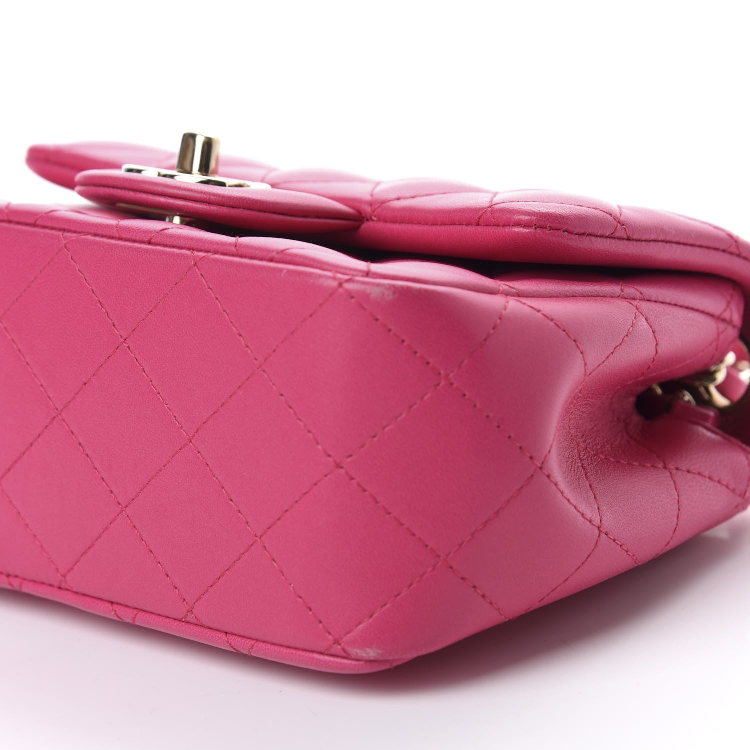 Chanel Lambskin Quilted Mini Square Flap Fuchsia 7 of 14