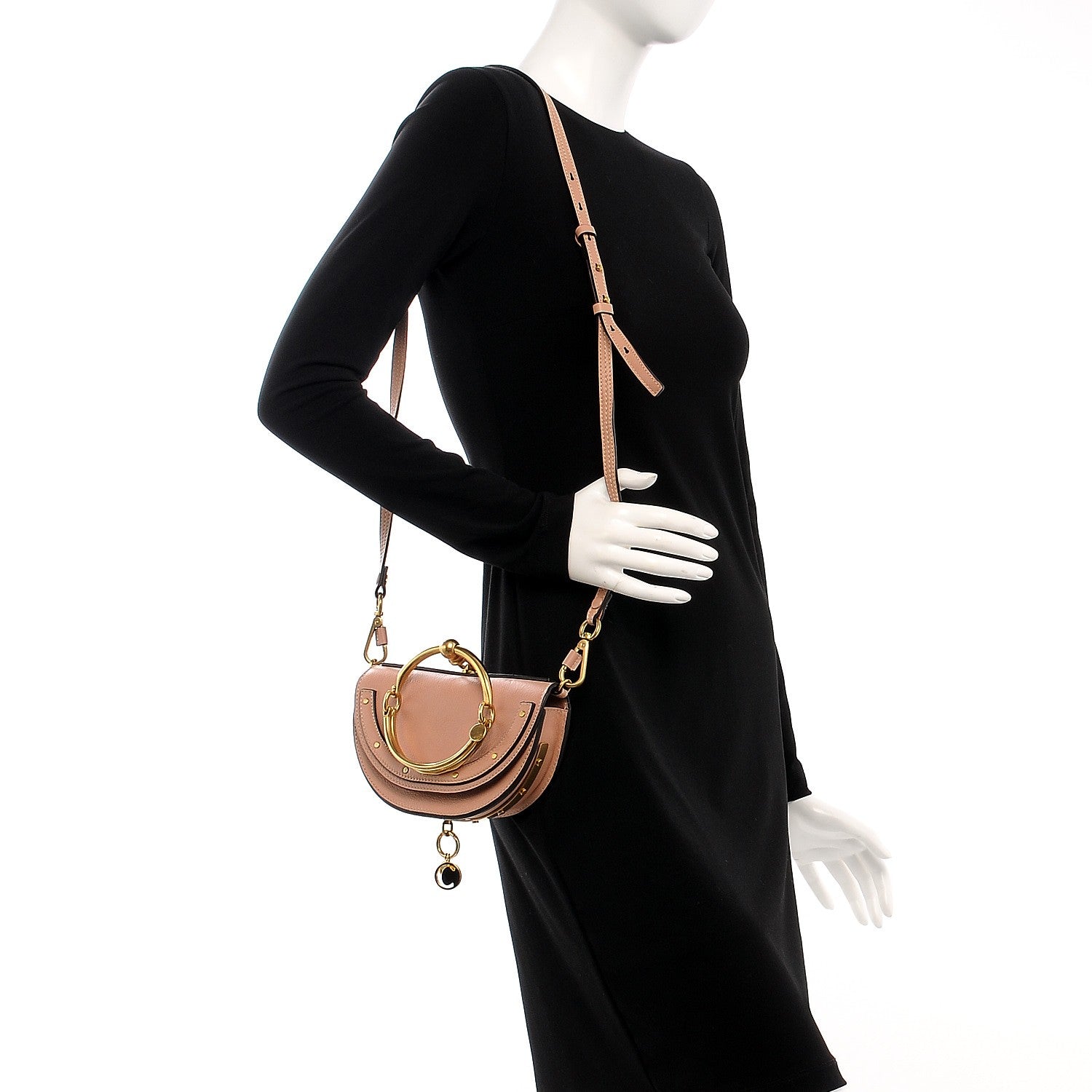 Chloe Calfskin Small Nile Bracelet Minaudiere Bag Biscotti Beige 2 of 10