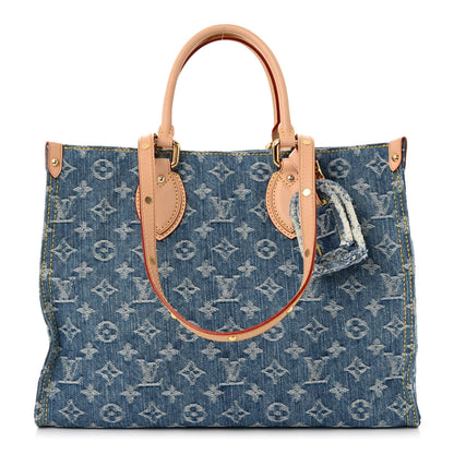 Louis Vuitton Monogram Denim Onthego MM Blue 1 of 9