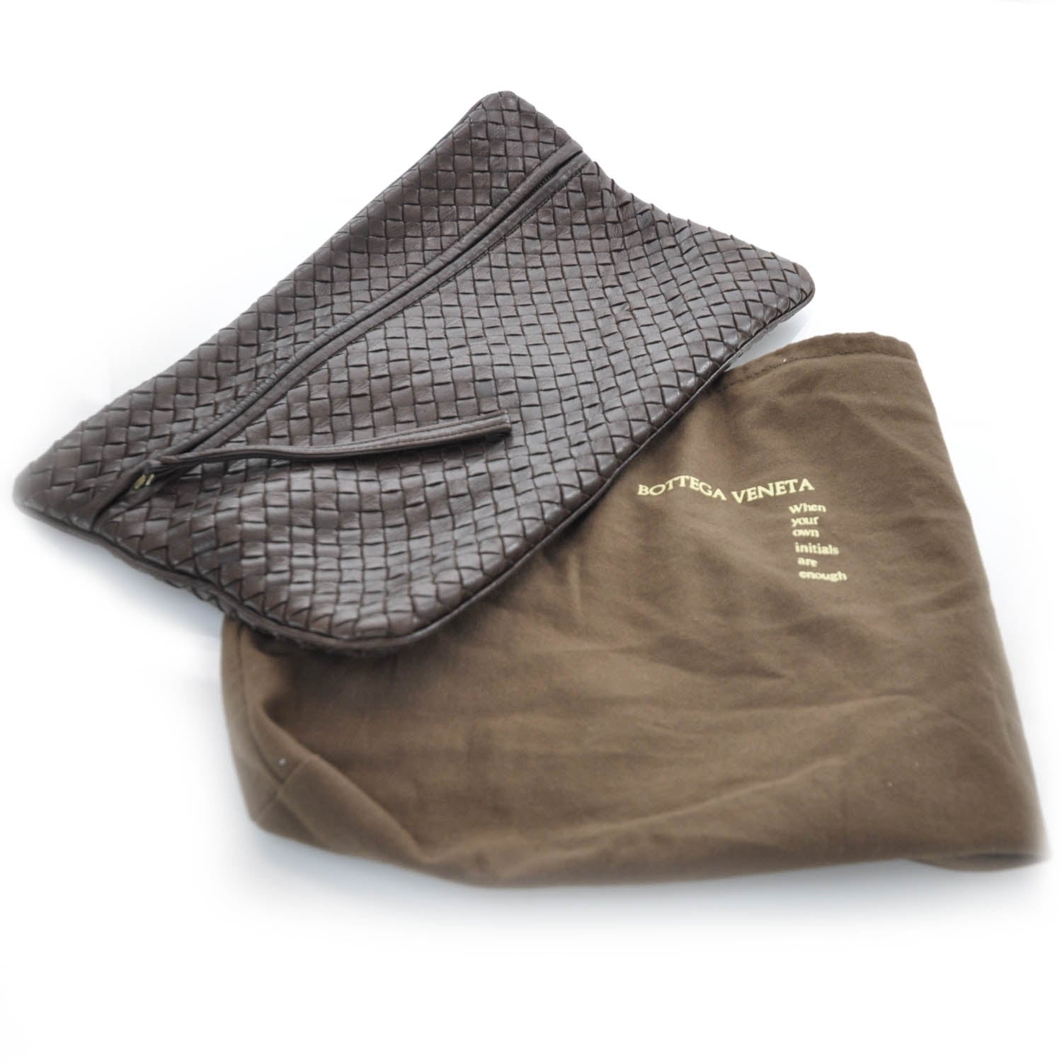 Bottega Veneta Vintage Woven Oversized Clutch Ebano 7 of 7