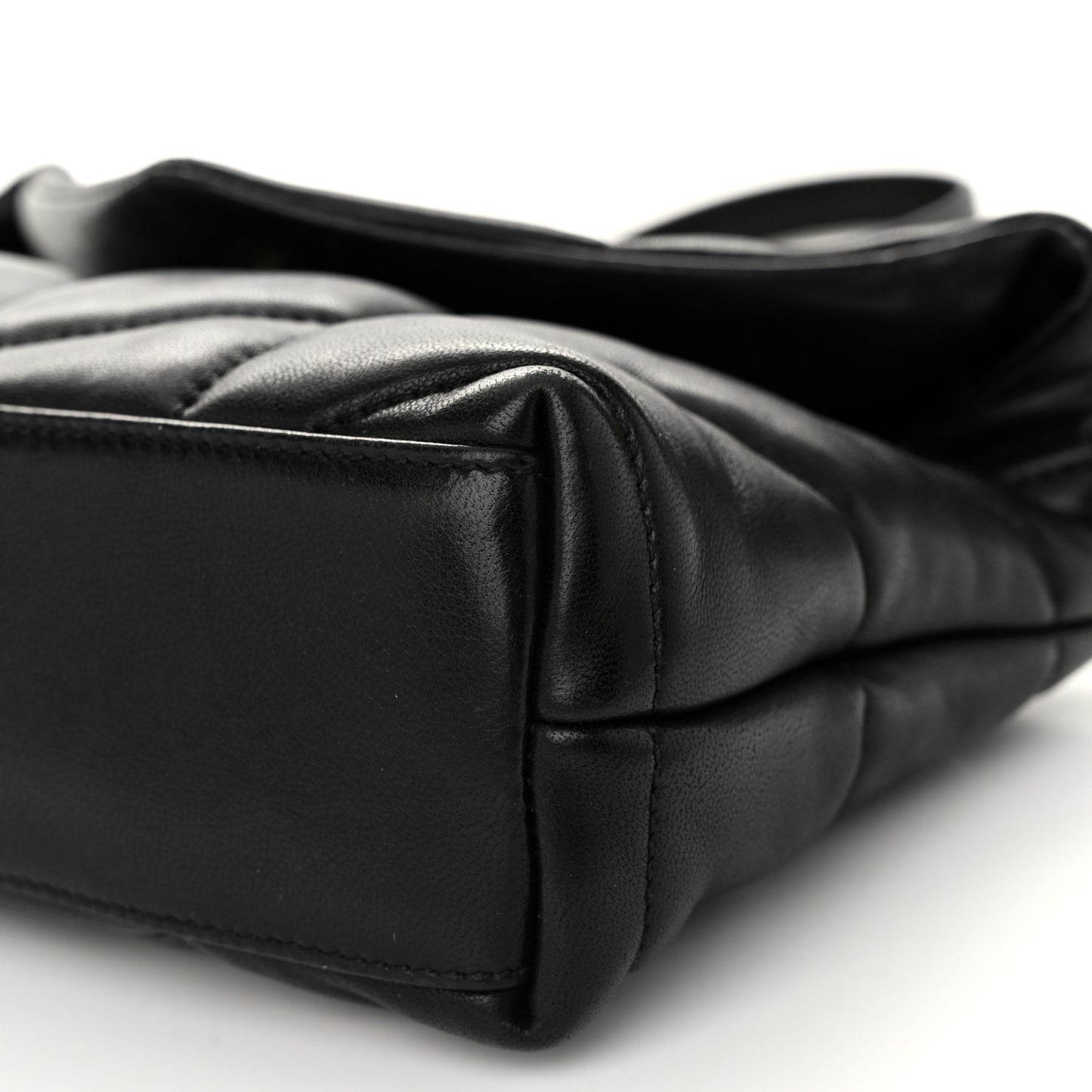 Lambskin Quilted Toy Loulou Puffer Monogram Chain Satchel Black