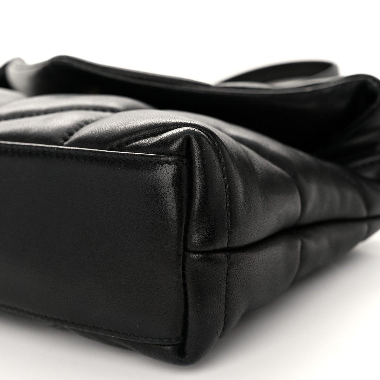 Saint Laurent Lambskin Quilted Toy Loulou Puffer Monogram Chain Satchel Black 10 of 11