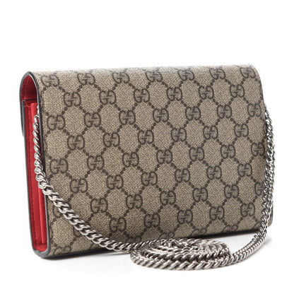 Gucci GG Supreme Monogram Mini Dionysus Chain Wallet Beige Vulcanic Red 3 of 10