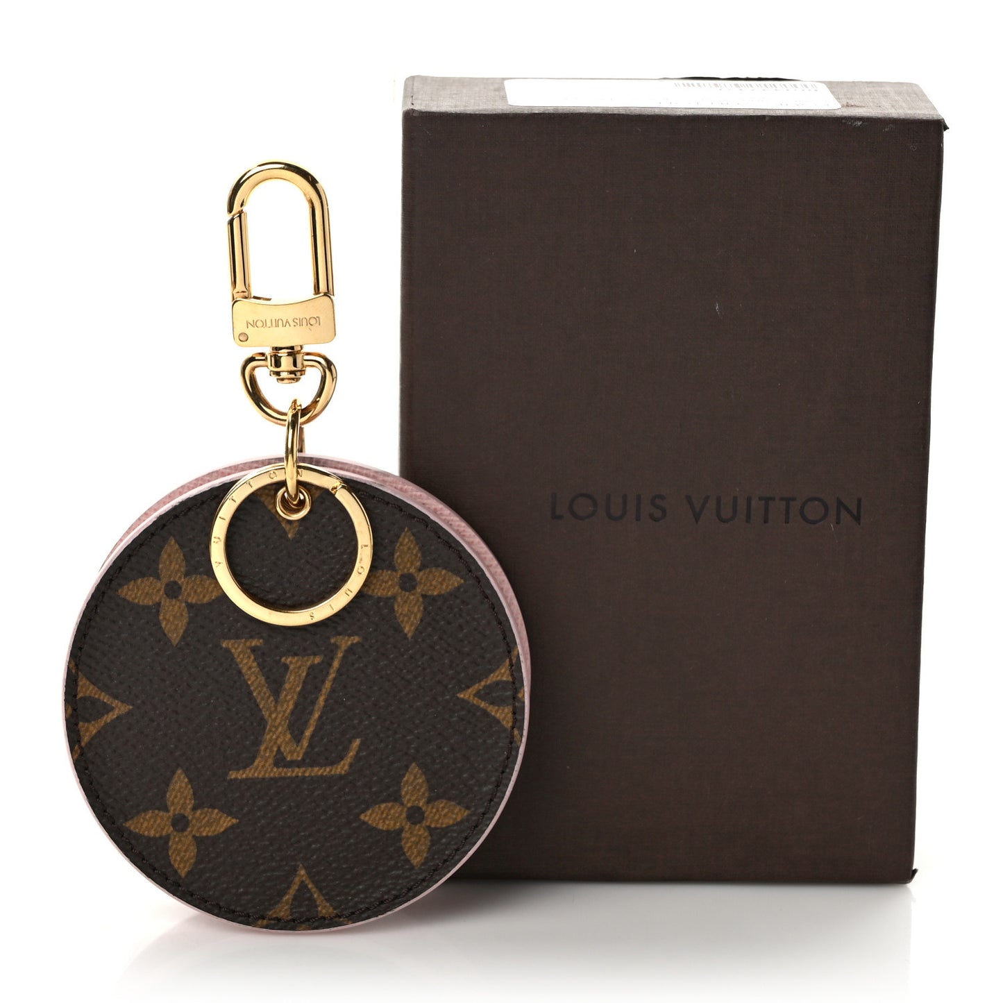 Monogram LV Mirror Bag Charm Key Holder Rose Ballerine