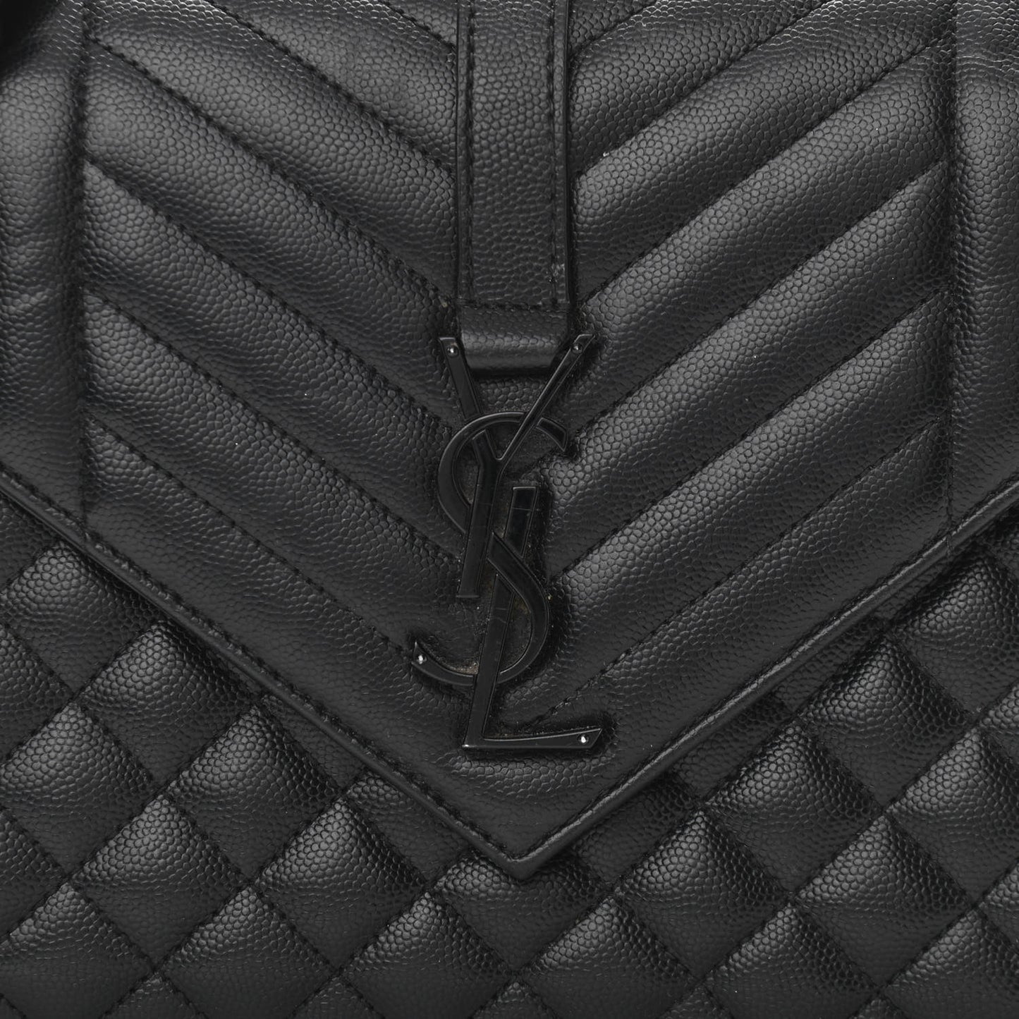 Grain De Poudre Textured Mixed Matelasse Triquilt Medium Monogram Satchel Black
