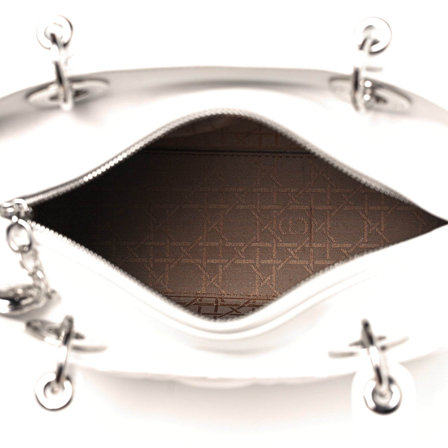 Christian Dior Lambskin Cannage Medium Lady Dior White 9 of 21