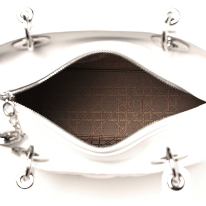 Christian Dior Lambskin Cannage Medium Lady Dior White 9 of 21