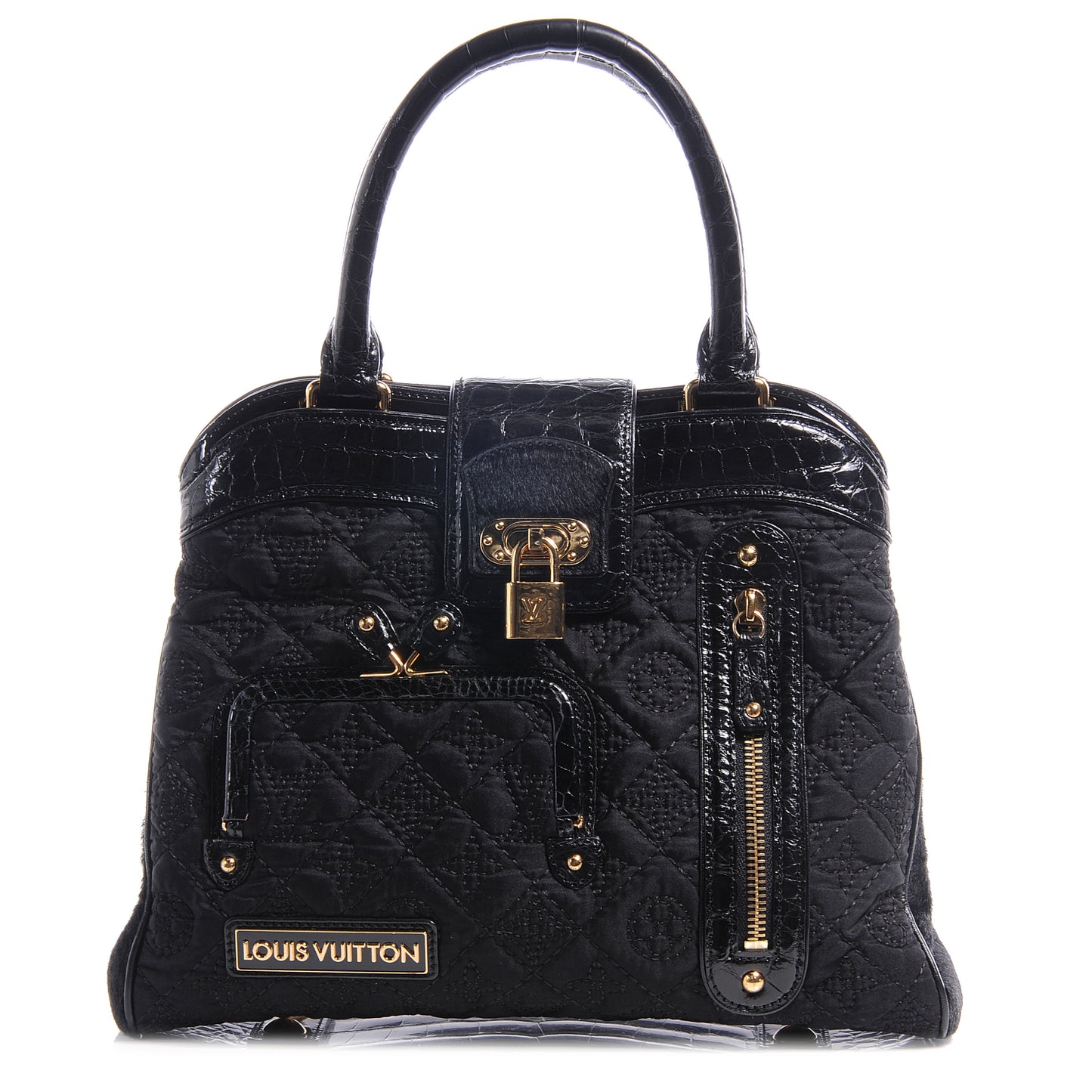 Monogram Silk Pony Hair Alligator Trim Linda Black