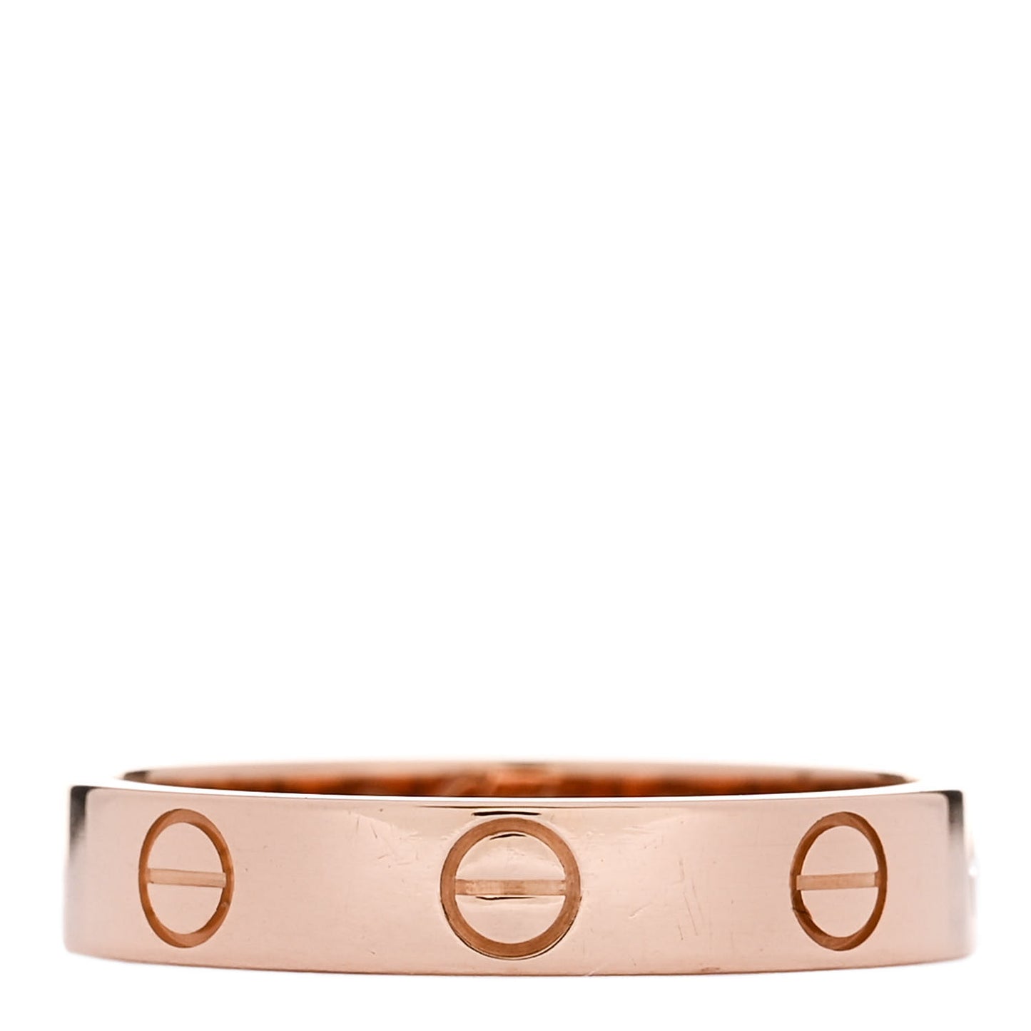 18K Pink Gold 3.5mm LOVE Wedding Band Ring 53 6.5