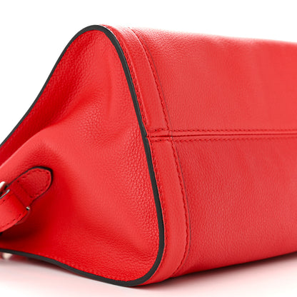 Alexander McQueen Pebbled Calfskin Small Skull Padlock Zip Around Tote Red 9 of 12