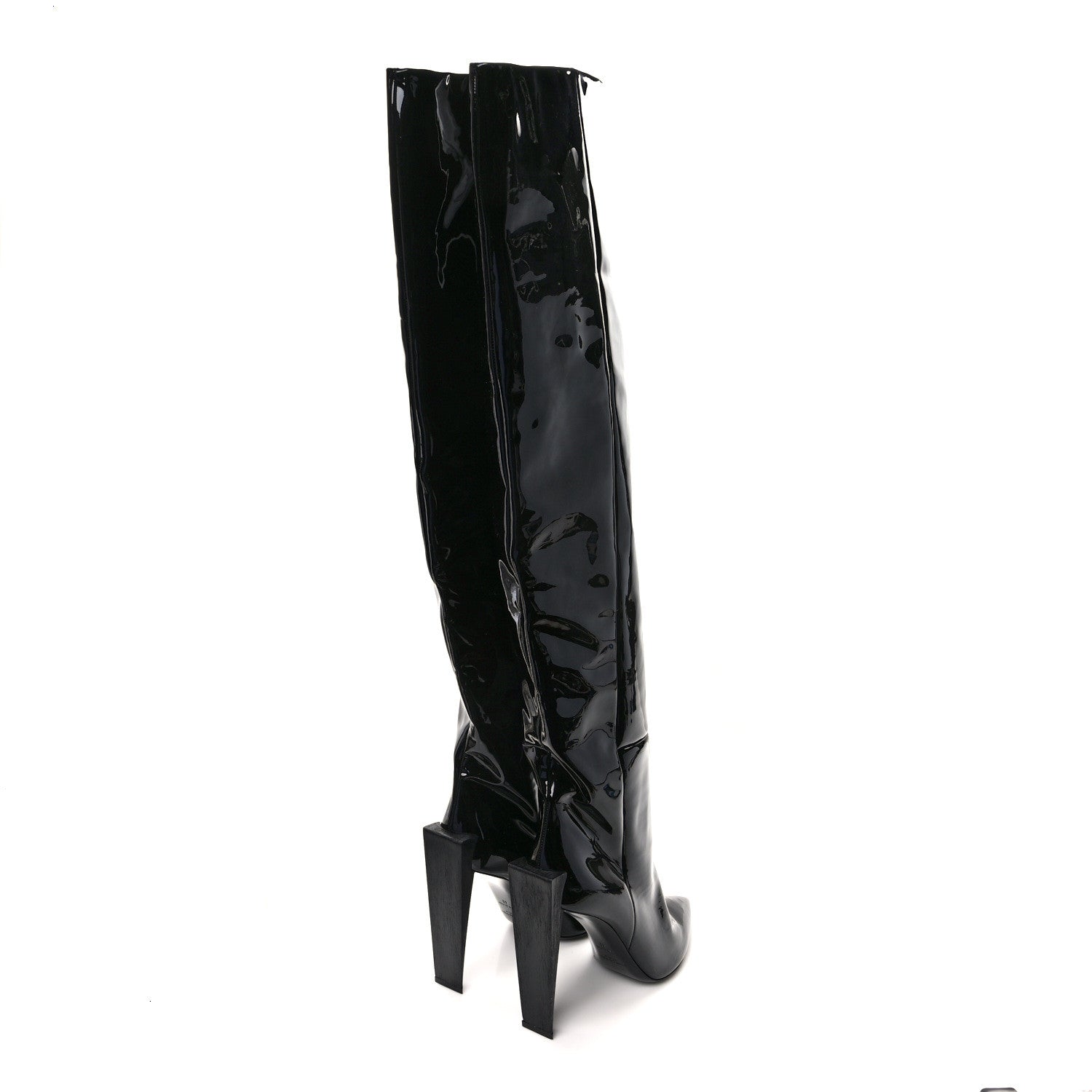 Saint Laurent Patent Over The Knee Boots 41 Black 4 of 6