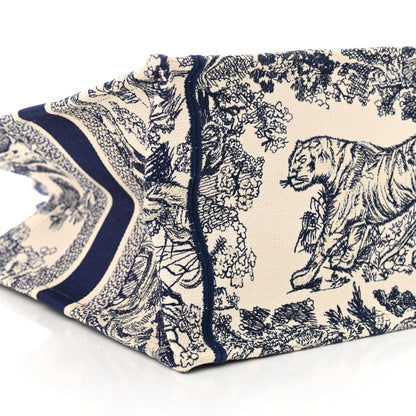 Christian Dior Canvas Embroidered Medium Dioriviera Toile De Jouy Book Tote Blue 9 of 13