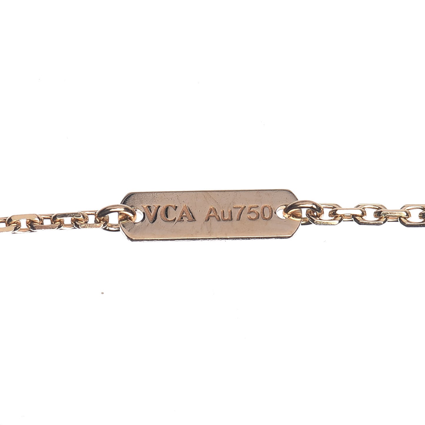 18K Yellow Gold Mother of Pearl Vintage Alhambra Pendant Necklace