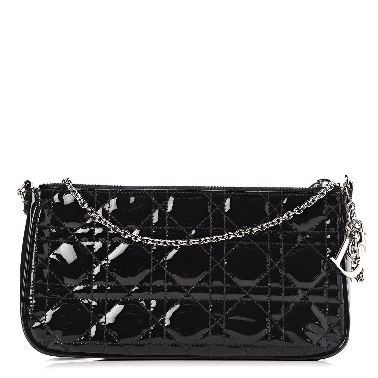 Christian Dior Patent Cannage Chain Pouch Black 1 of 13