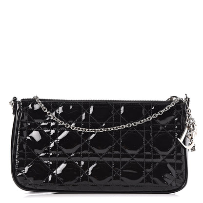 Christian Dior Patent Cannage Chain Pouch Black 1 of 13