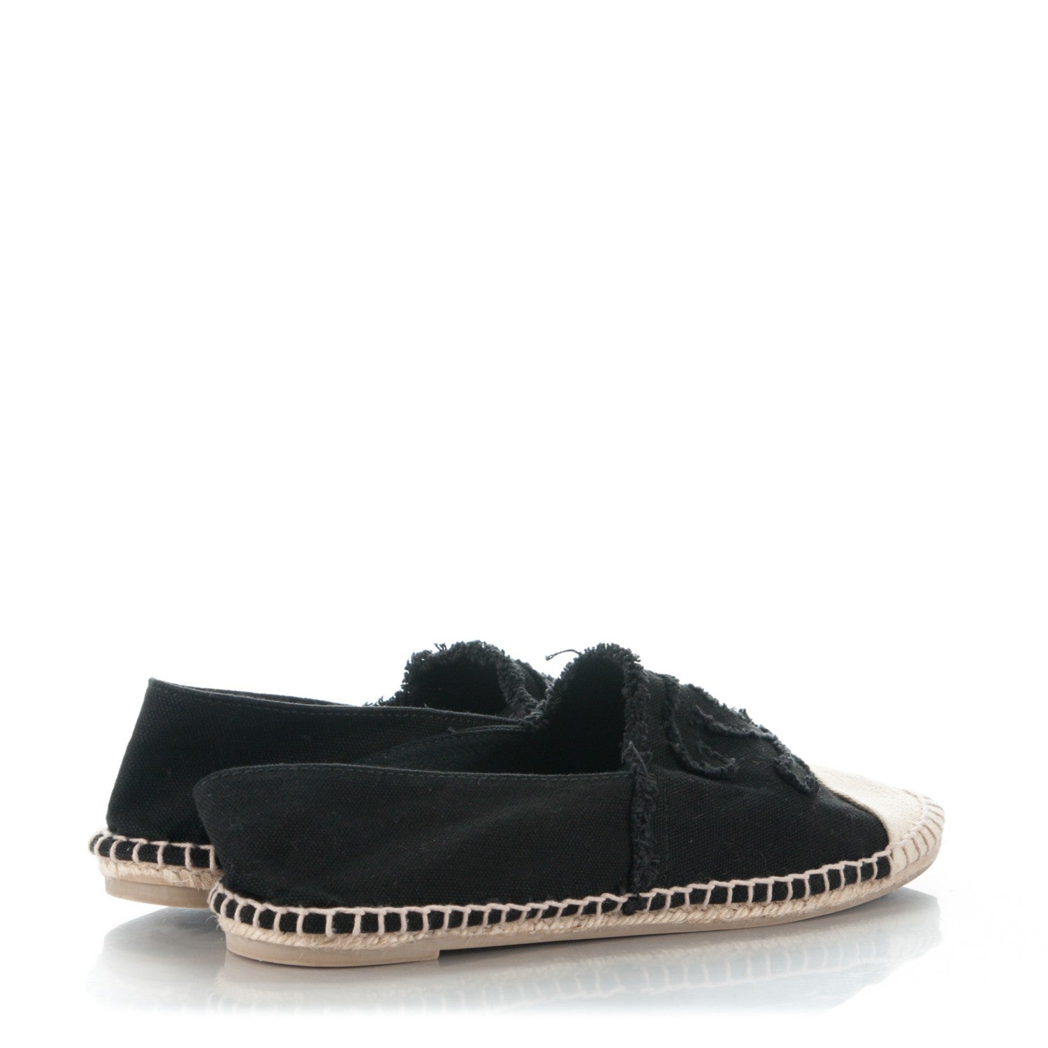 Chanel Canvas CC Espadrilles 40 Black Beige 4 of 7