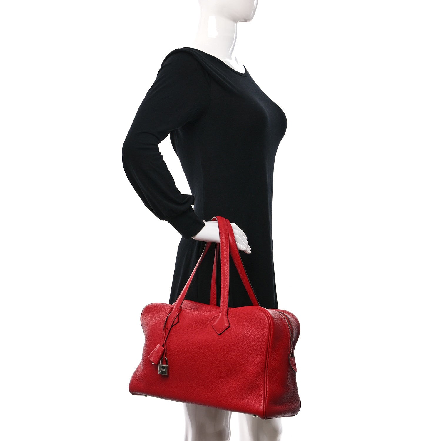 Hermes Taurillon Clemence Victoria II 35 Rouge Garance 2 of 13