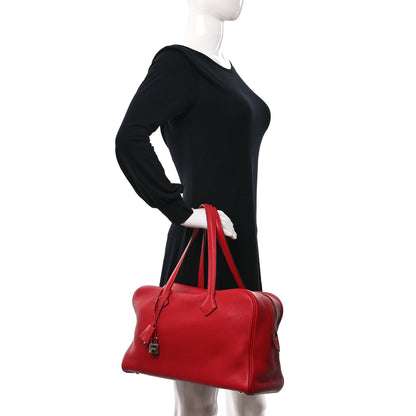 Hermes Taurillon Clemence Victoria II 35 Rouge Garance 2 of 13