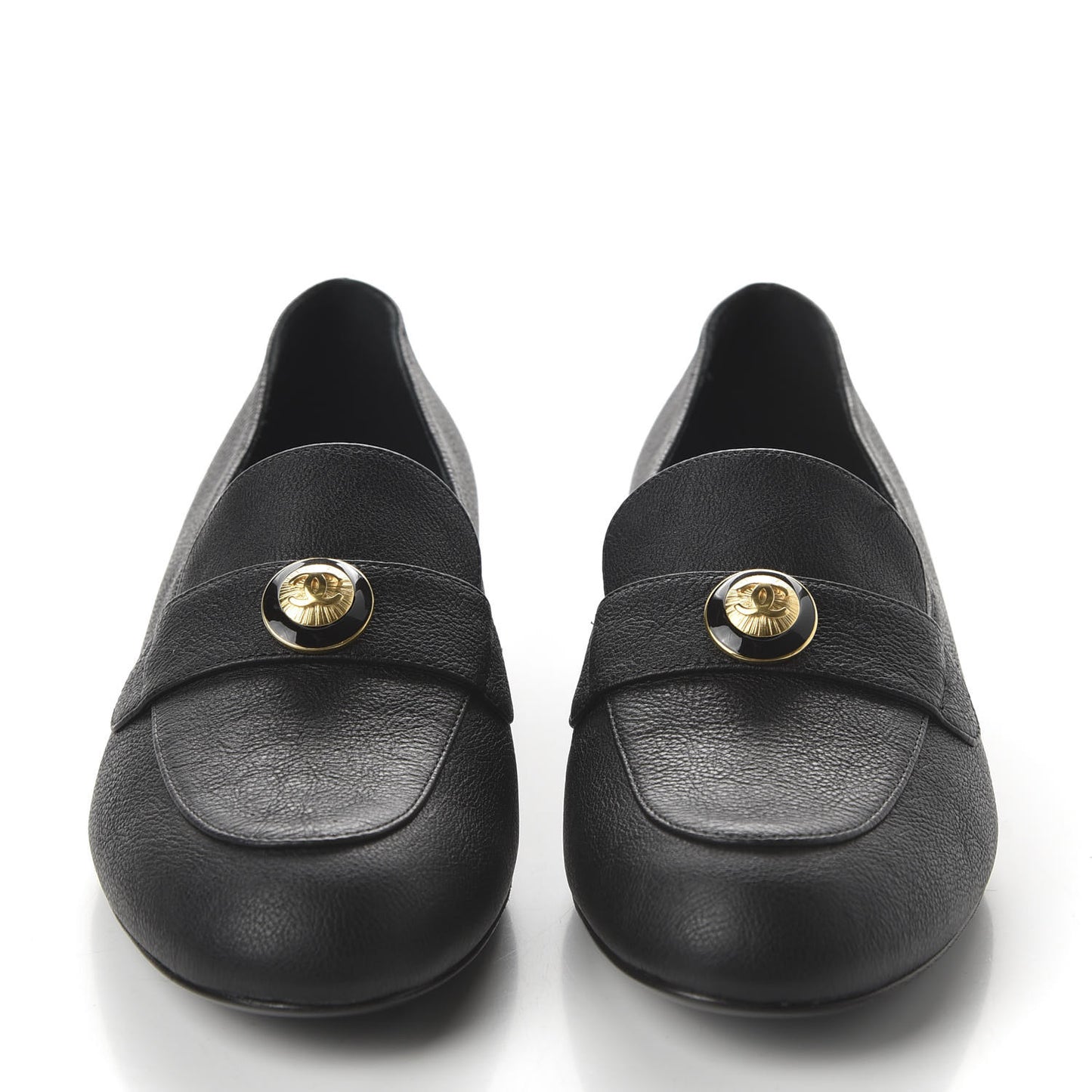 Calfskin CC Mocassin Loafers 38.5 Black