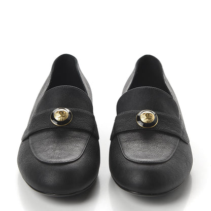 Chanel Calfskin CC Mocassin Loafers 38.5 Black 2 of 9