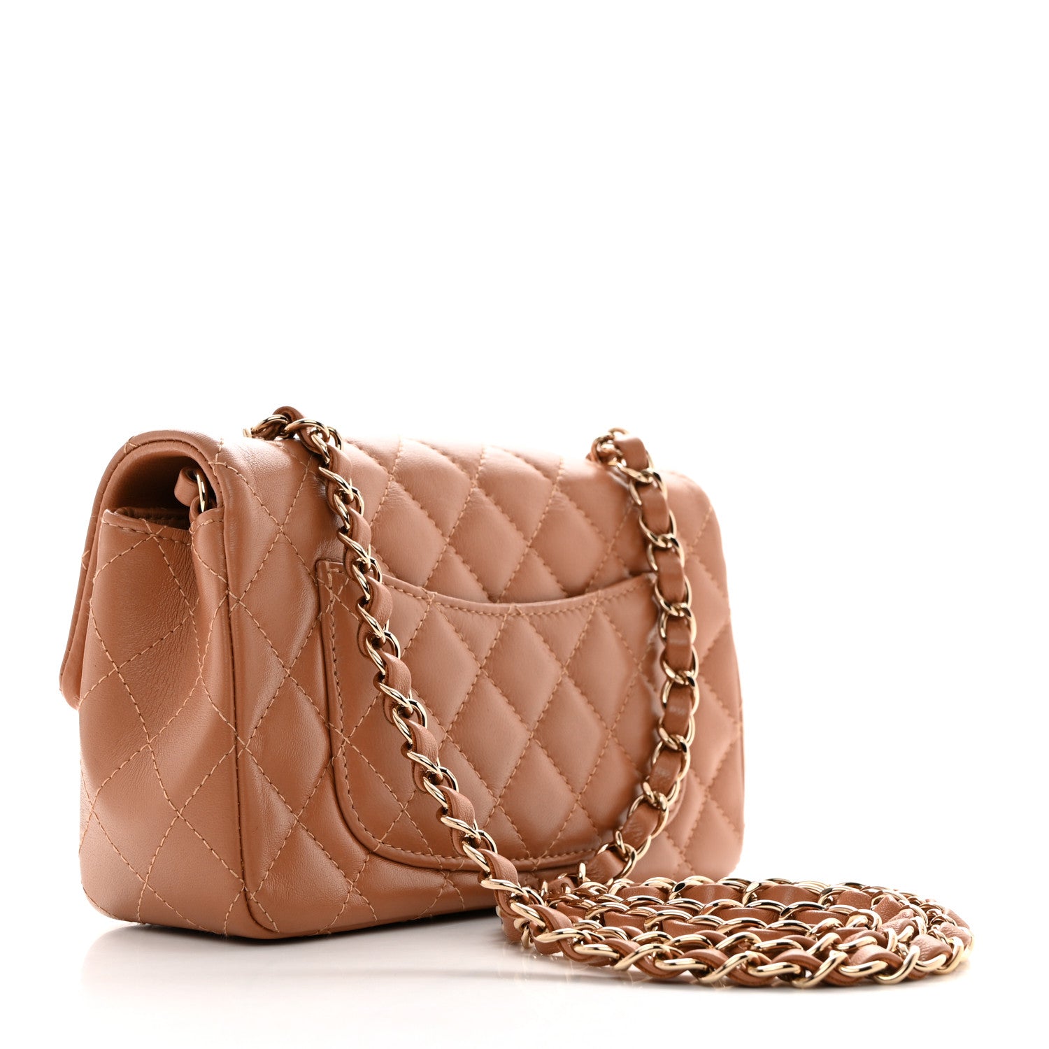Chanel Lambskin Quilted Mini Rectangular Flap Brown 2 of 10