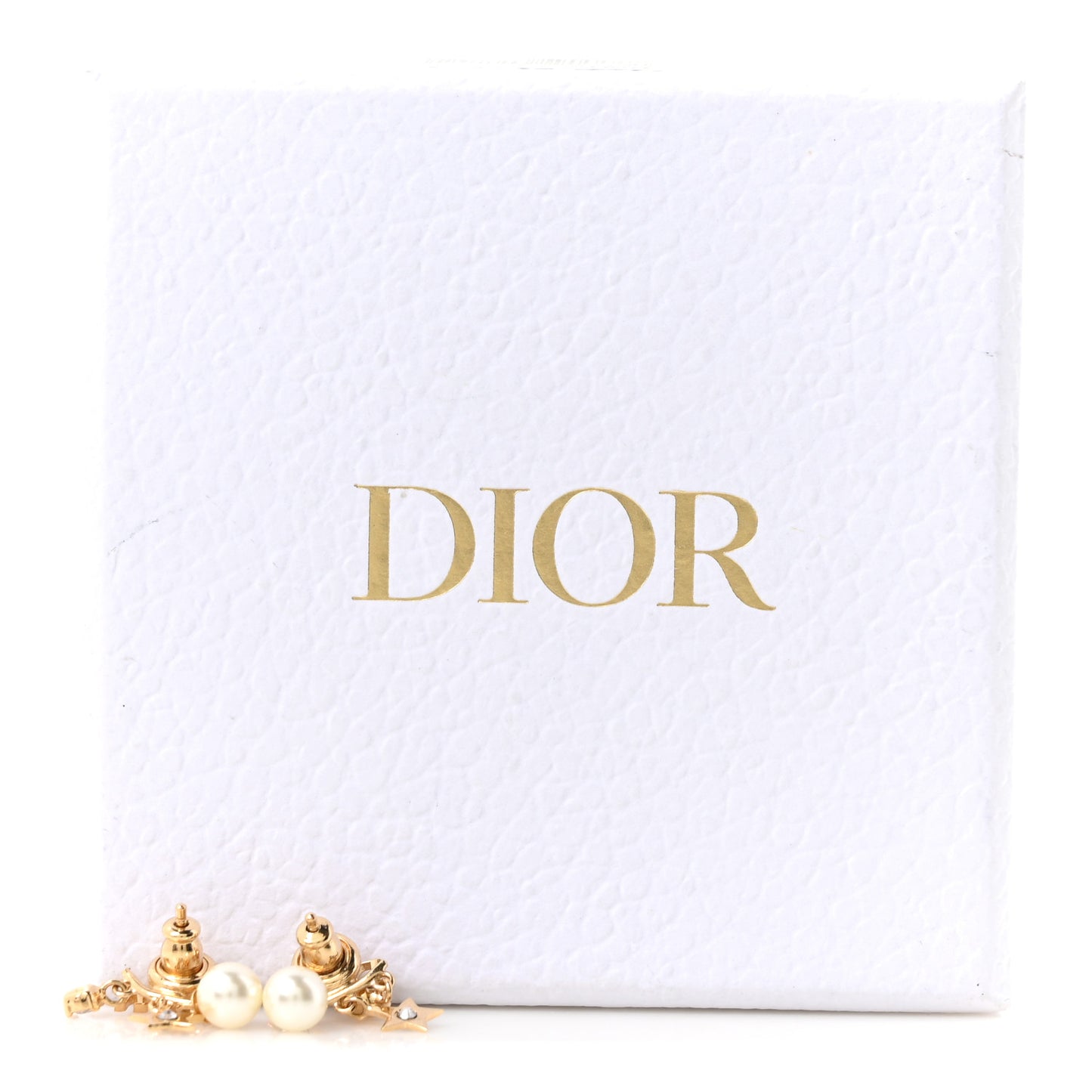 Pearl Crystal Dio(r)evolution Star Earrings Gold White