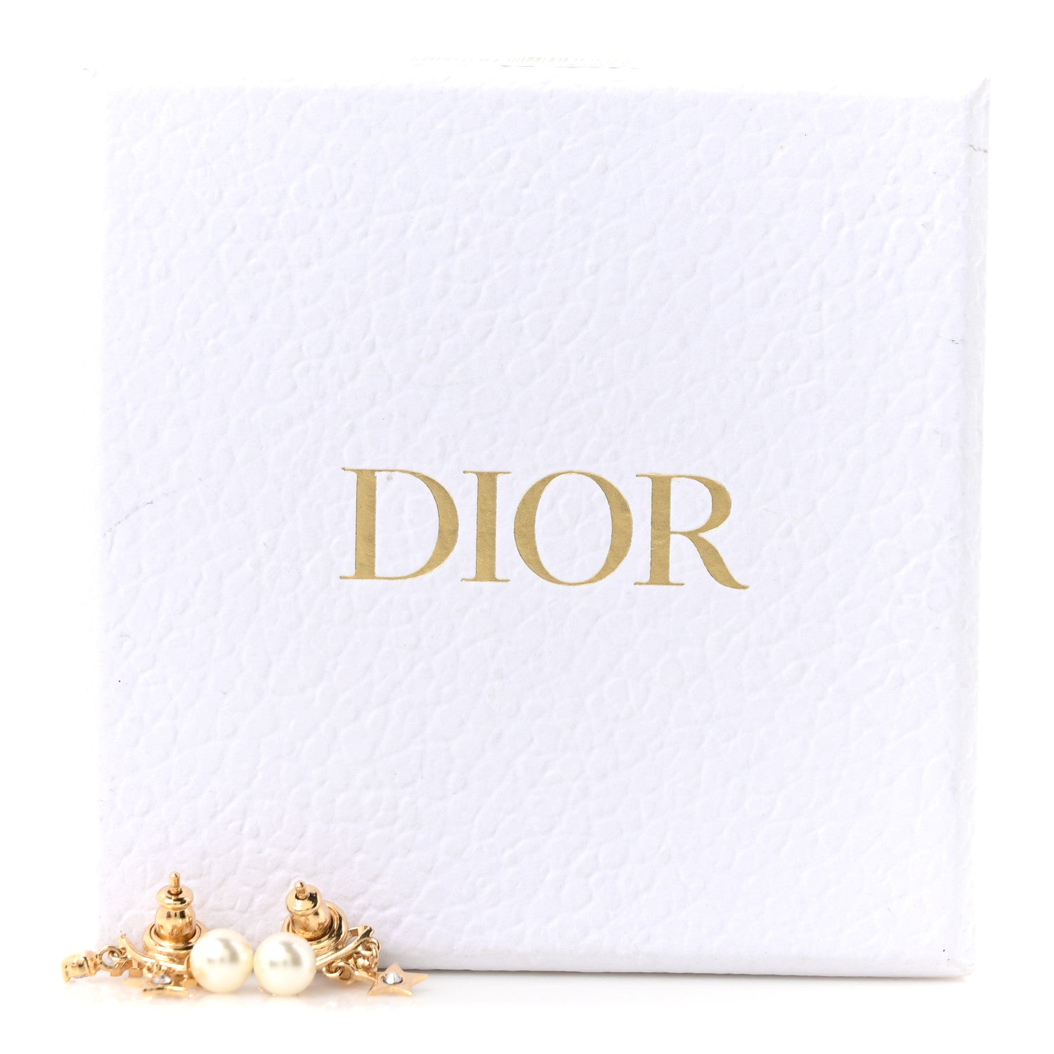 Christian Dior Pearl Crystal Dio(r)evolution Star Earrings Gold White 5 of 5
