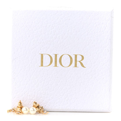 Christian Dior Pearl Crystal Dio(r)evolution Star Earrings Gold White 5 of 5