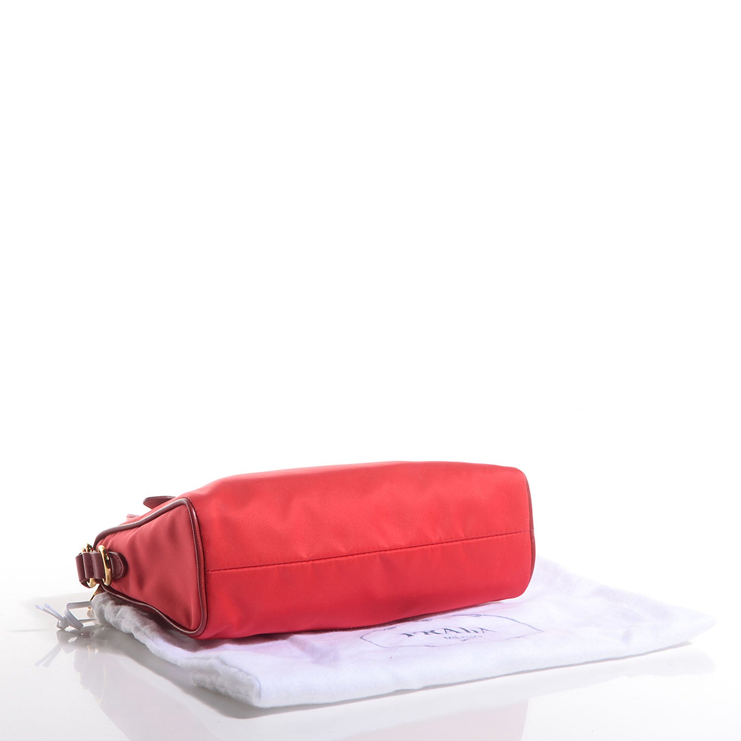 Prada Tessuto Nylon Saffiano Shoulder Bag Rosso 4 of 10