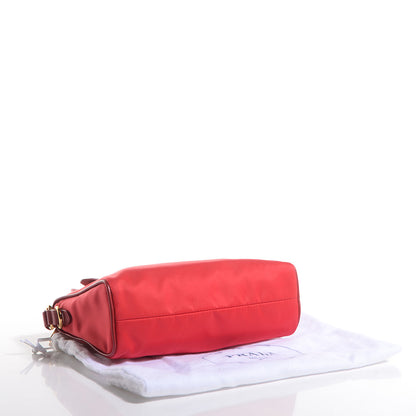 Prada Tessuto Nylon Saffiano Shoulder Bag Rosso 4 of 10