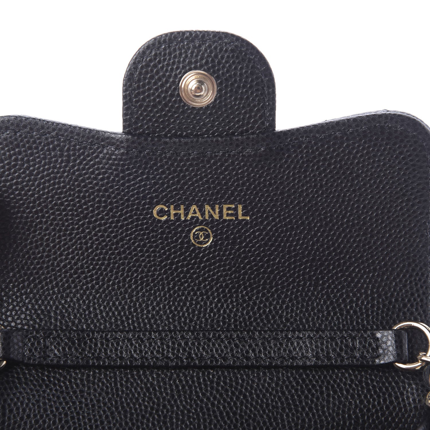 Chanel Caviar Quilted Flap Card Holder On Chain Black 8 of 10
