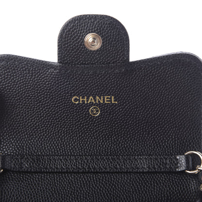 Chanel Caviar Quilted Flap Card Holder On Chain Black 8 of 10
