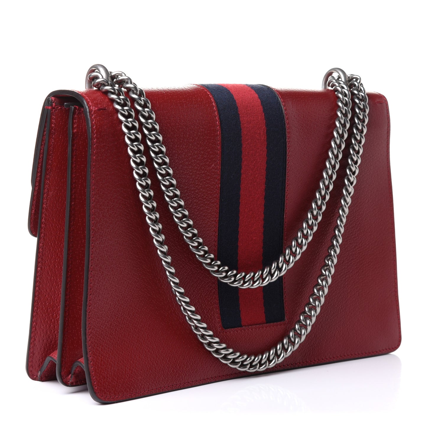 Calfskin Web Raccoon Embroidered Medium Dionysus Shoulder Bag Red
