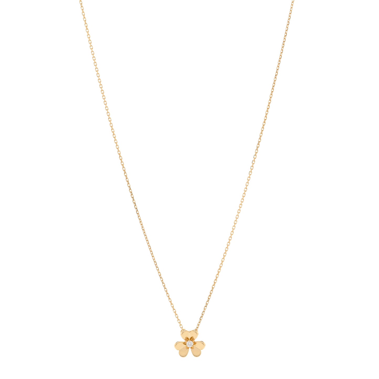 18K Yellow Gold Diamond Mini Frivole Pendant Necklace