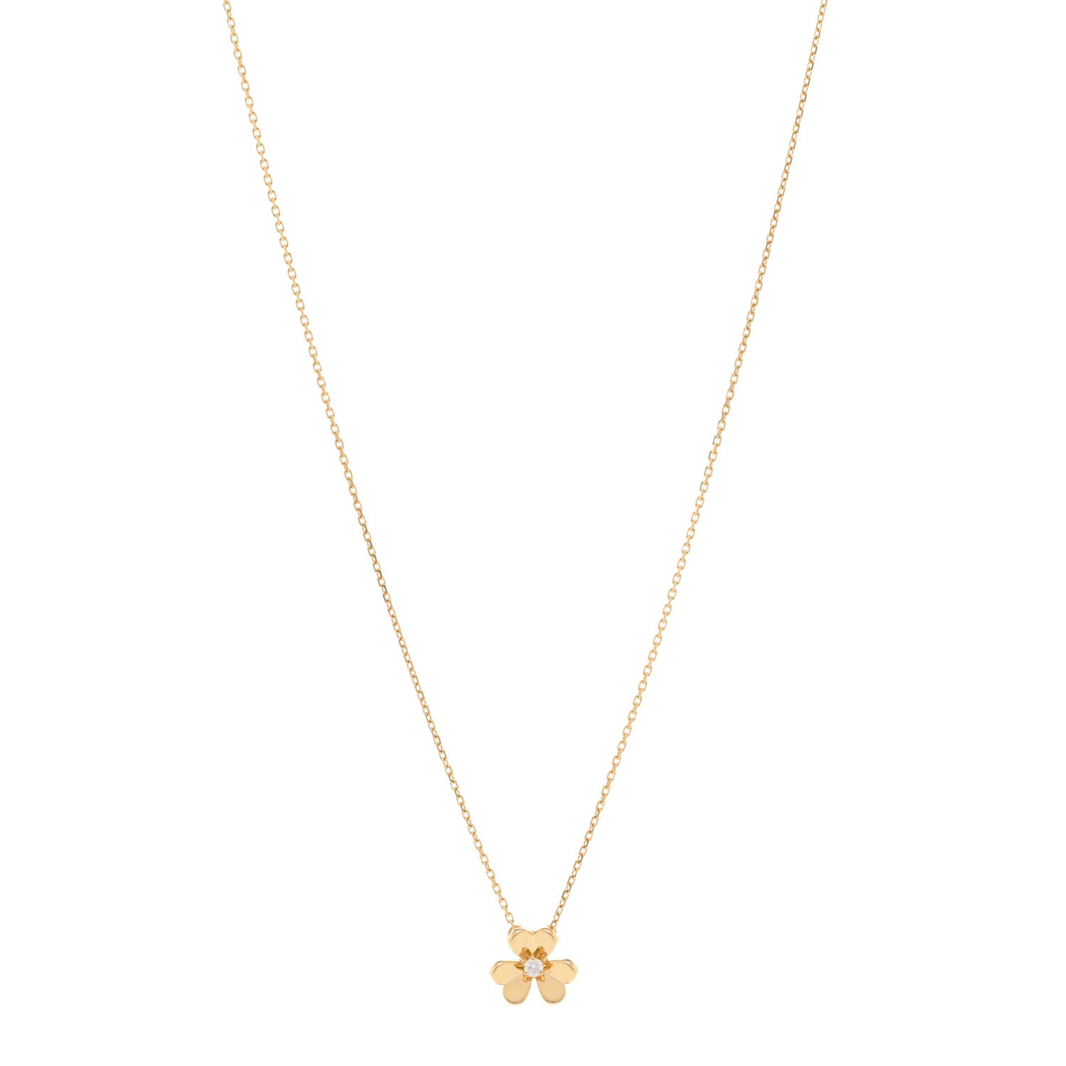 Van Cleef & Arpels 18K Yellow Gold Diamond Mini Frivole Pendant Necklace 1 of 5