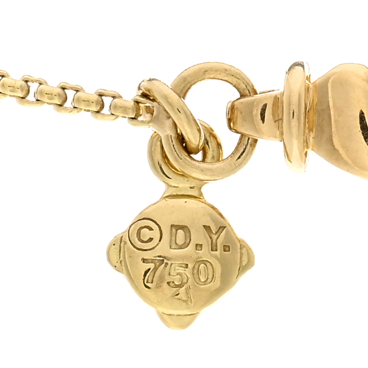 18K Yellow Gold Diamond Large Open Heart Cable Pendant Necklace