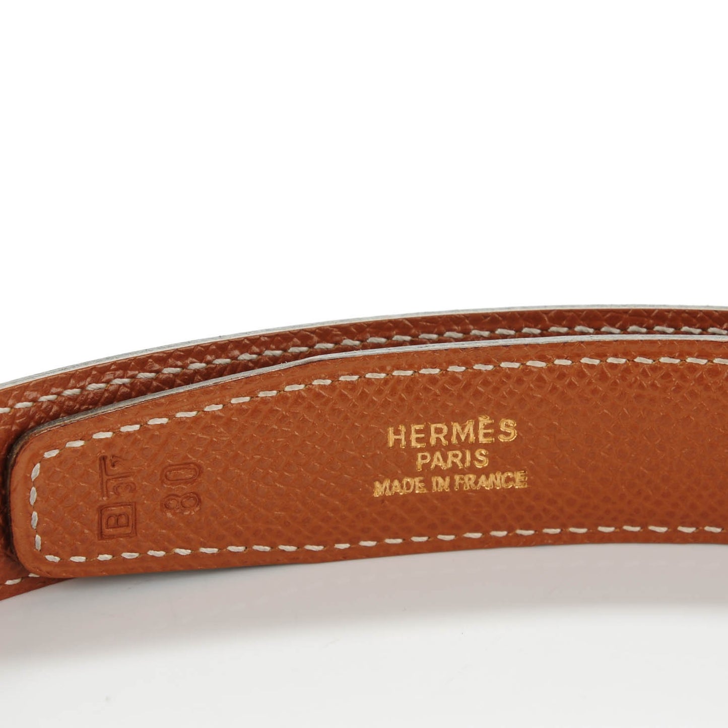 Box Courchevel 24mm Constance H Belt 80 Black Gold
