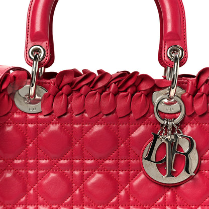Christian Dior Lambskin Cannage Bow Medium Lady Dior Fuchsia 8 of 10