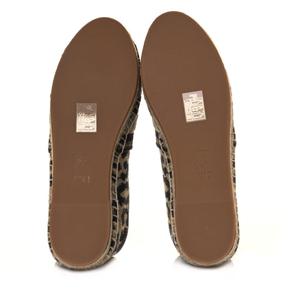 Christian Dior Cotton Embroidered Leopard Print Granville Espadrille 37 Natural 5 of 9